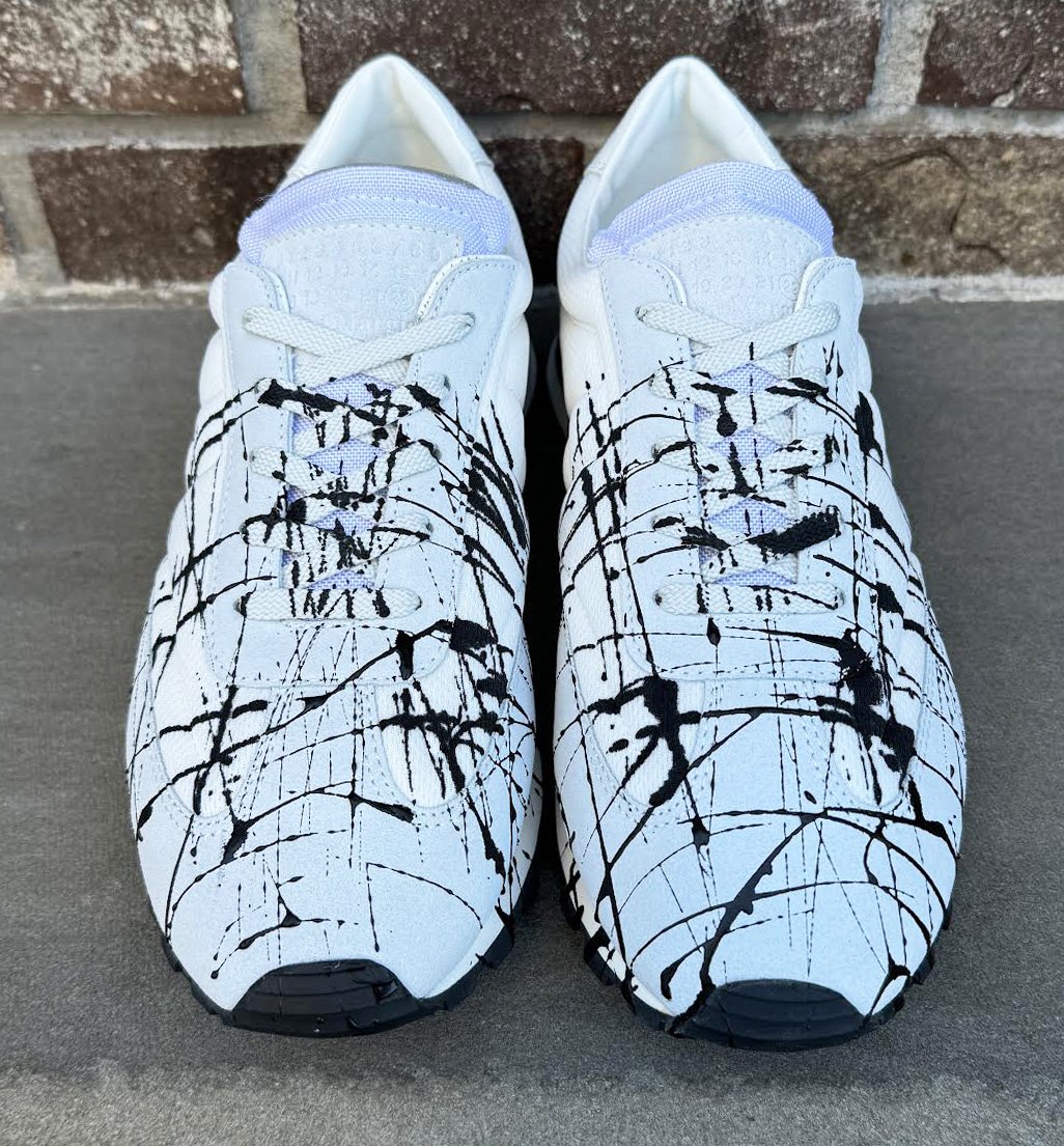 Maison Margiela Panelled Retro Runner Sneaker White Splatter Maison Margiela Panelled Retro Runner Sneaker White Splatter